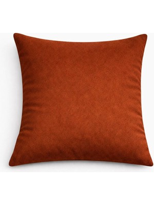 PerdeYap Kadife Dokulu Kiremit Renk Kırlent Yastık Kılıfı