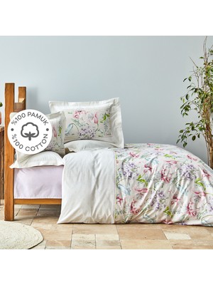 Karaca Home Melosa Pembe Çiçek Desenli Pamuk Çift Kişilik Nevresim Takımı 160 x 200 cm