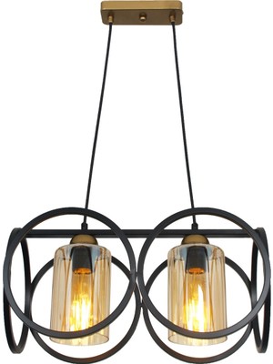 Vegas 2'li Siyah Sarkıt Avize-Boru C.