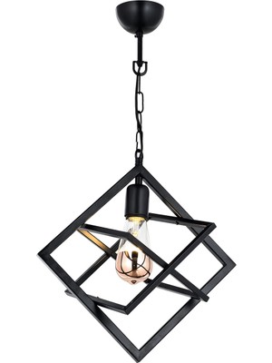 Taşcan Aydınlatma Isabel Tekli Siyah Sarkıt Avize