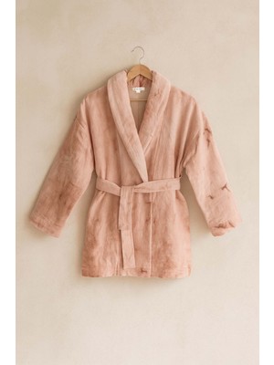 Barine Batik Boyama Kapitone Ceket Somon