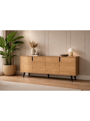 VM VERTEX MOBİLYA Latina Modern Konsol 180 cm Safir Meşe