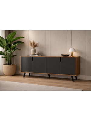 VM VERTEX MOBİLYA Latina Modern Konsol 180 cm Safir Meşe - Antrasit