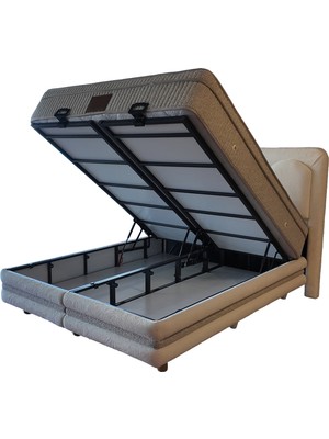 Siste Genç Mobilya Saray Krem Renk Çift Kişilik 160X200 (Yatak-Baza-Başlık) Set (2026 Serisi)