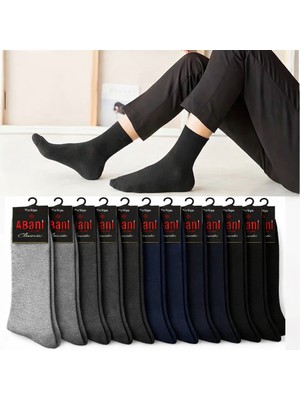 Abani Classic Erkek Soket Uzun Çorap Çok Renkli Mevsimlik Pamuk  Klasik Çorap 12 Çift