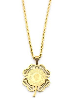 Royaleks Yarımlık Yonca Kolye - Altın