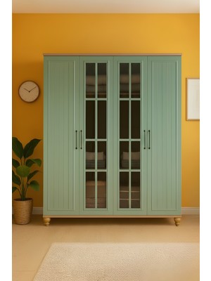 Arion Kids Gülsün 4 Kapaklı Genç Odası Dolabı | %100 MDF Kalitesi | Fonksiyonel, Dayanıklı ve Modern Tasarım