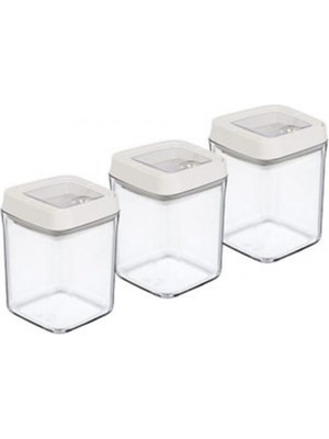 EkoAlışverişDünyam Vakumlu Erzak Kavanozu Kare 3lü SETOKY234 (1124)