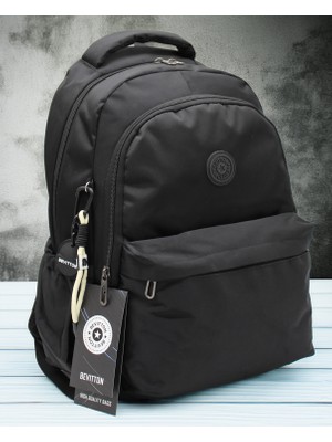 Bevitton Su Geçirmez Kumaş Okul Çantası Moden Unisex Siyah Okul Sırt Çantası 2200