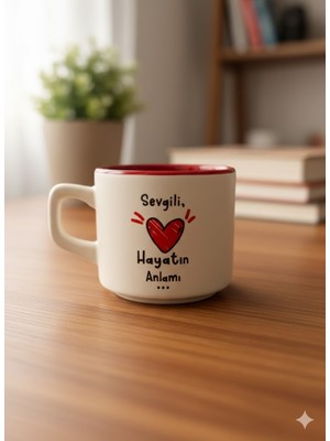 Palto Tasarım Sevgili, Hayatın Anlamı... Beyaz Venüs Kupa - Hediyelik Kupa Fincan Mug