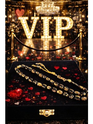 Altınsoy Tesbih 14 Şubat Sevgililer Gününe Özel Premium Altın Parçacıklı Kişiye Özel Isimli Premium