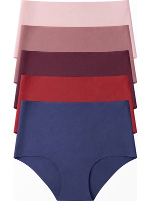 Stoykis 5 Adet Lazer Kesim Dikişsiz Yüksek Bel Kadın Külot Seti - Ekstra Esnek ve Iz Yapmaz