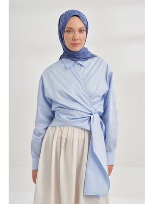 Armanda Cotton Monogram Geometrik Desen Şal 3120 - 520 Indigo