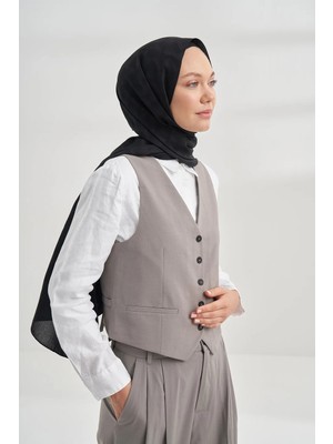 Armanda Cotton Monogram Geometrik Desen Şal 3120 - 01 Siyah