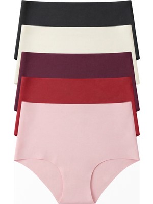 Stoykis 5 Adet Lazer Kesim Dikişsiz Yüksek Bel Kadın Külot Seti - Ekstra Esnek ve Iz Yapmaz