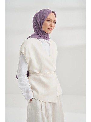 Armanda Cotton Monogram Geometrik Desen Şal 3120 - 761 Leylak