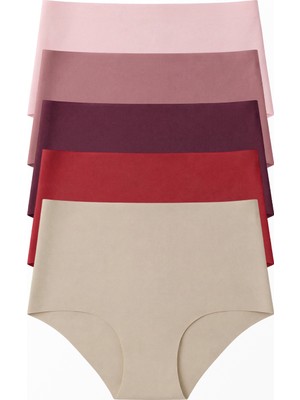 Stoykis 5 Adet Lazer Kesim Dikişsiz Yüksek Bel Kadın Külot Seti - Ekstra Esnek ve Iz Yapmaz