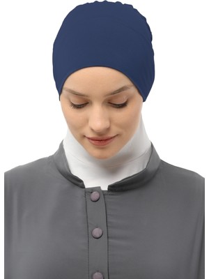 Altobeh Hazır Pratik Geçmeli Lastikli Tesettür Bone - Açık Kot