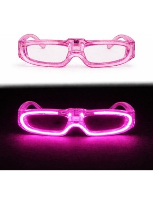 Fırsatkolik Pembe LED Işıklı Parti Gözlüğü 3 Modlu – Glow &amp; Gece Eğlence Gözlüğü