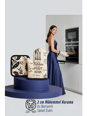 Transformacion Delfin Katsaros Serisi Lüks Isı Korumalı Fırın Eldiveni ve Mutfak Tutma Bezi Seti 722826