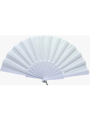 Fırsatkolik Plastik Kumaş Yelpaze 12'li Beyaz