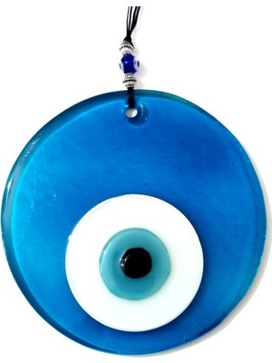 Fırsatkolik Şeffaf Turkuaz El Yapımı Nazar Boncuklu Cam Duvar Süsü