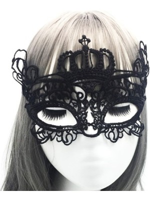 Fırsatkolik Siyah Dantel Işlemeli Balo Maskesi 9 No