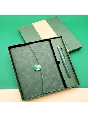 Fırsatkolik Özel Kutulu Deri Defter ve Roller Kalem Seti