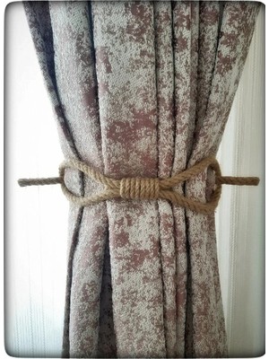 Fırsatkolik 6 Adet Perde Tokası Perde Mandalı Perde Askı Aparatı Jüt Halat Şıklığında Perde Aksesuar