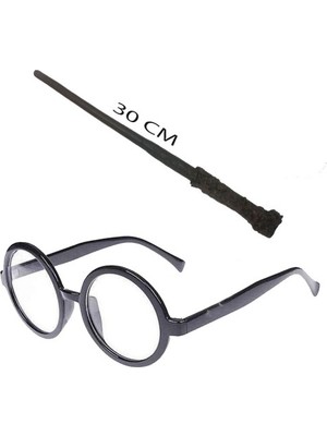 Fırsatkolik Harry Potter Asası ve Siyah Çerçeveli Gözlük Seti