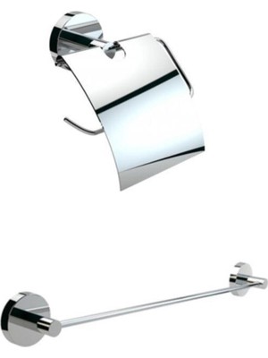 UltraMint Şık Kapaklı Tuvalet Kağıtlık ve 40 cm Uzun Havluluk Seti