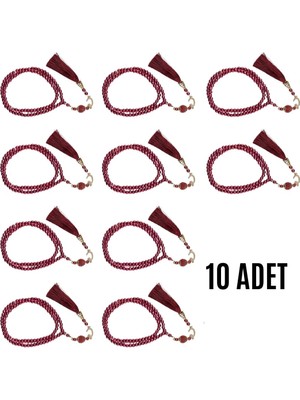 Fırsatkolik Namaz Tesbihi Vavlı 99'lu Cam Incili Amenerrasulü Dua Kartı ile Fuşya Renk Hediyelik 10 Adet