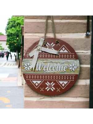 Fırsatkolik Dijital Baskı Welcome Kapı Süsü 30 cm Kapı Süsü