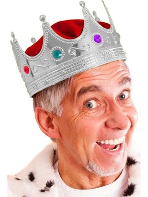 Fırsatkolik Gümüş Kral Tacı Yetişkin-Çocuk Uyumlu