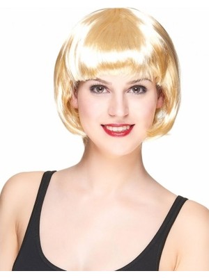 Fırsatkolik Platin Altın Dore Renk Küt Parti Peruğu Kısa Takma Peruk
