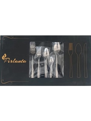 Fırsatkolik Pırlanta 30 Parça 6 Kişilik Çatal Kaşık Takımı 30 Parça Kutulu Hediyelik Çeyizlik Takım