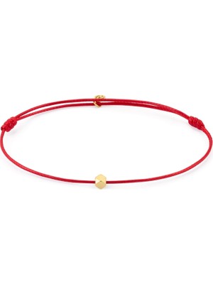 Altın Kaplama Çelik Kırmızı Şans Erkek Ip Bileklik