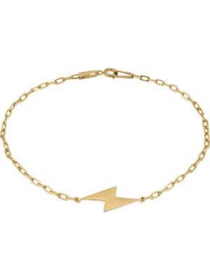 Altın Kaplama Çelik Şimşekli Zincir Erkek Bileklik