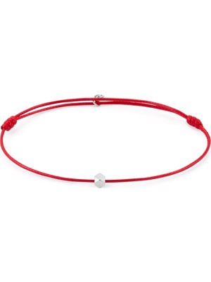 Gümüş Kaplama Çelik Kırmızı Şans Erkek Ip Bileklik