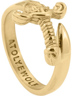 Altın Kaplama Çelik Kılıç Erkek Yüzük