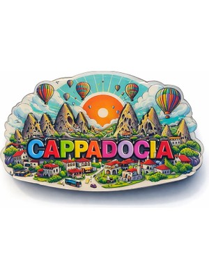 Fırsatkolik Kapadokya Temalı Ahşap Buzdolabı Magneti Model 5