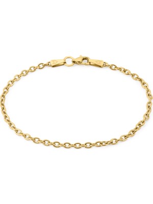 Altın Kaplama Çelik Cable Zincir Erkek Bileklik