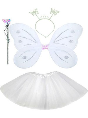 Fırsatkolik Beyaz Kelebek Kostümü Seti