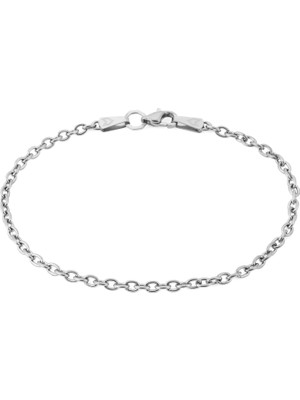 Gümüş Kaplama Çelik Cable Zincir Erkek Bileklik