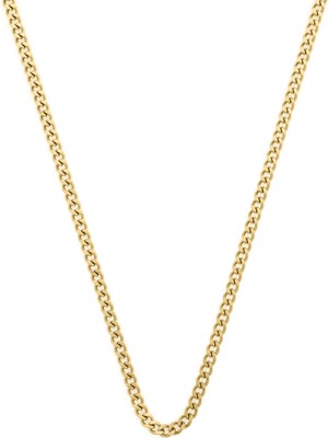 Altın Kaplama Çelik Curb Zincir Kolye