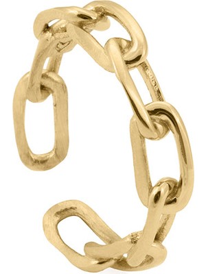 Altın Kaplama Çelik Forsa Zincir Erkek Yüzük