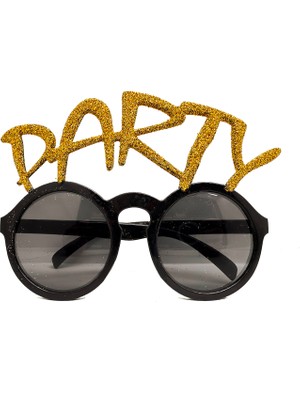 Fırsatkolik Altın Simli Party Yazılı Parti Gözlüğü Show