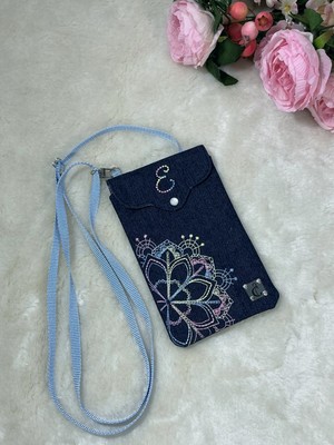 CIGDEMCALISKAN Mandalatwo Harf Nakışlı Telefon Kılıfı Çanta