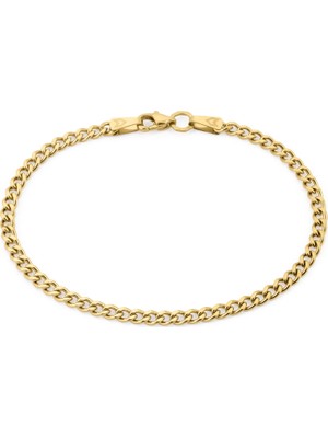 Altın Kaplama Çelik Curb Zincir Erkek Bileklik