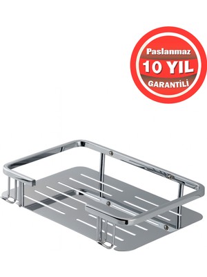 UltraMint Paslanmaz Pirinç Tekli Banyo Rafı, Şampuanlık, Modern Tasarım